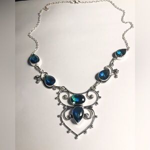 Tourmaline Stamped 925 Sterling Silver Necklace